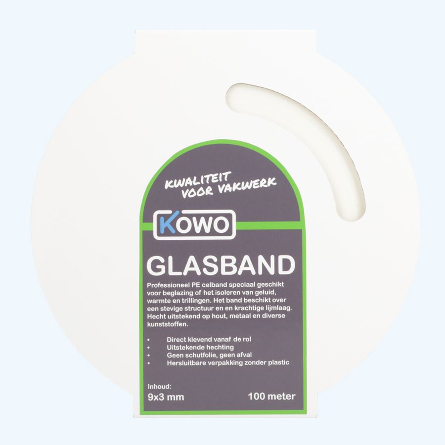 Kowo PE beglazingsband (wit) 9 x 3 mm 100 meter Kowo PE beglazingsband (wit) 9 x 3 mm 100 meter