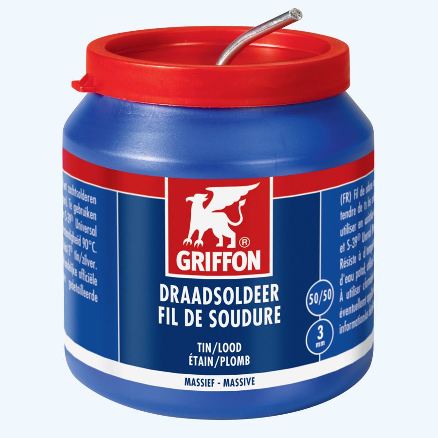 Griffon draadsoldeer tin/lood 50/50 massief 500 gram