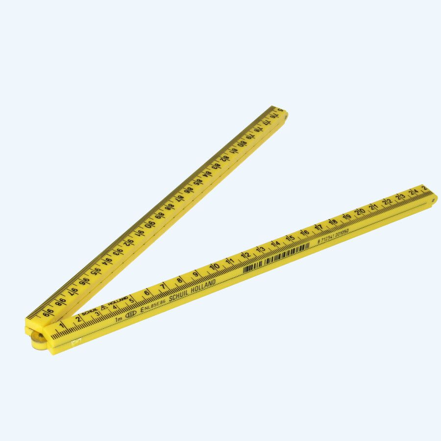 Kunststof duimstok 1 meter geel