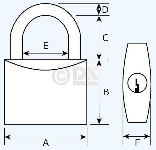 Hangslot 50 mm verschillend sluitend 