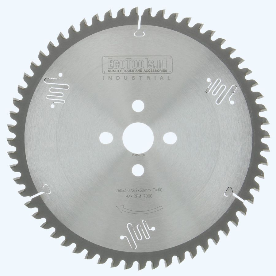 HM-zaagblad Industrial 260 x 30 mm T=80 (vlak-daktand)