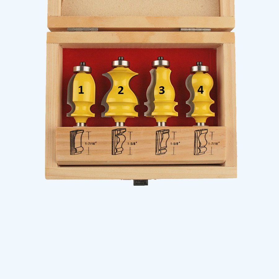 HM 4-delige lijstfreesset