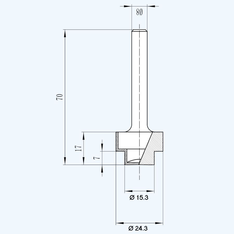 HM getrapte frees 24,3 x 15,3 mm