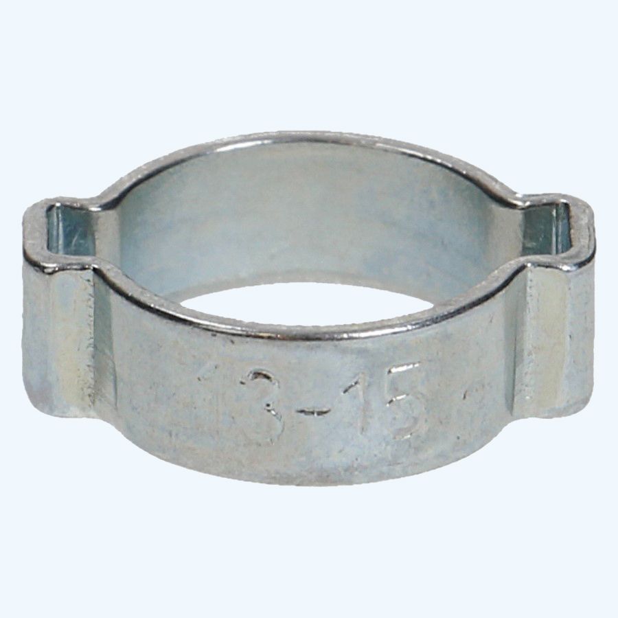 Dubbel oor slangklem 13-15 mm Dubbel oor slangklem 13-15 mm