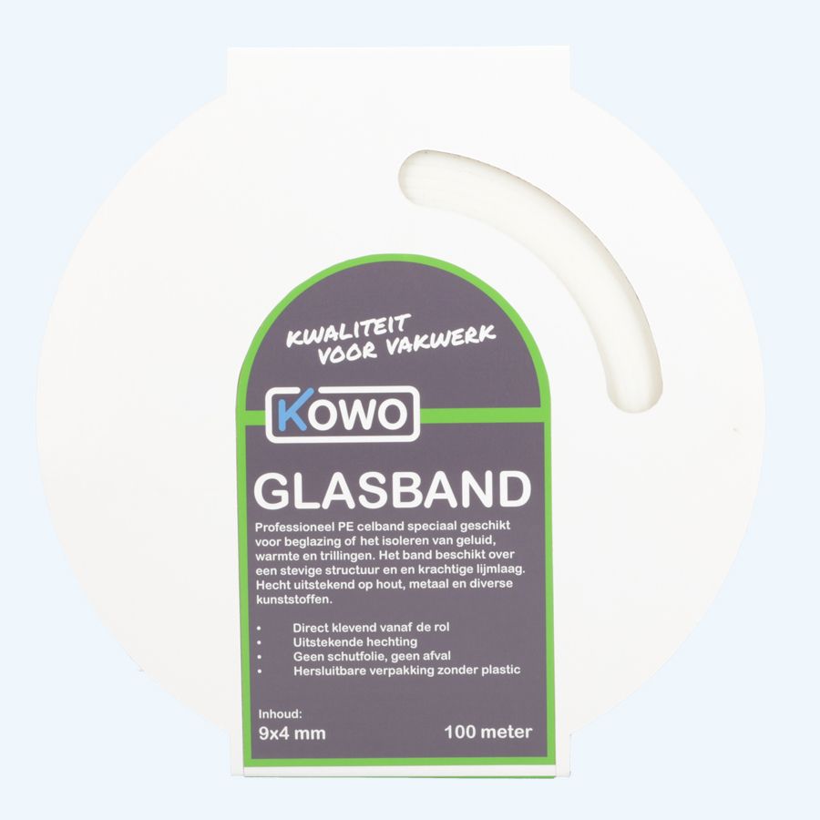 Kowo PE beglazingsband (wit) 9 x 4 mm 100 meter Kowo PE beglazingsband (wit) 9 x 4 mm 100 meter