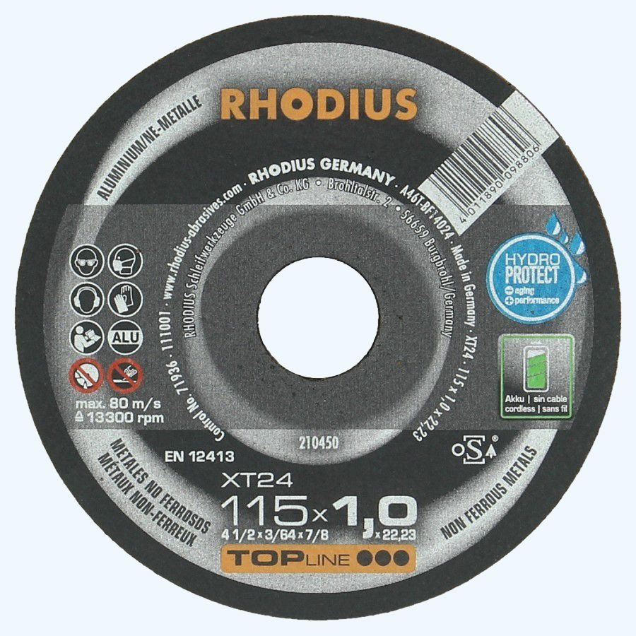 Doorslijpschijf ALUMINIUM 115 x 1,0 x 22,23 mm (Rhodius) Doorslijpschijf ALUMINIUM 115 x 1,0 x 22,23 mm (Rhodius)