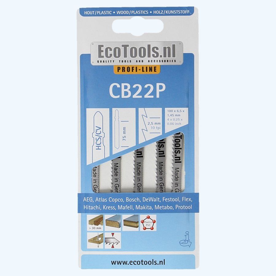 5 st. decoupeerzaagjes hout/plastic type CB22P (Profi-line) 5 st. decoupeerzaagjes hout/plastic type CB22P (Profi-line)