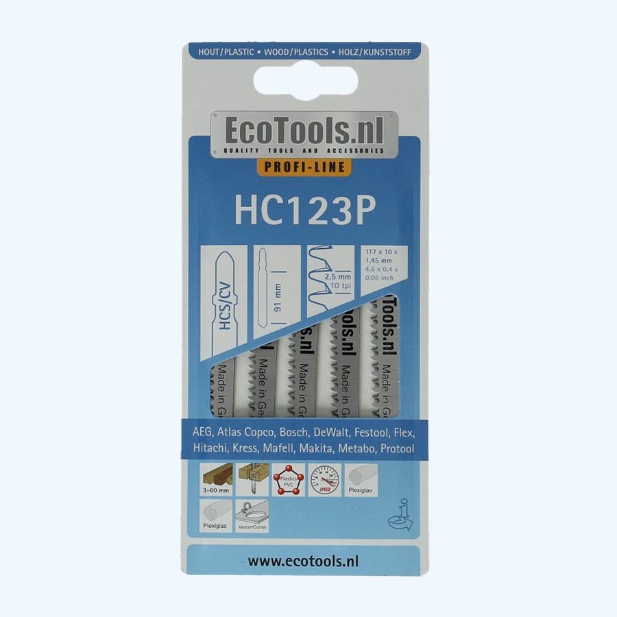 5 st. decoupeerzaagjes hout/plastic type HC123P (Profi-line) 5 st. decoupeerzaagjes hout/plastic type HC123P (Profi-line)