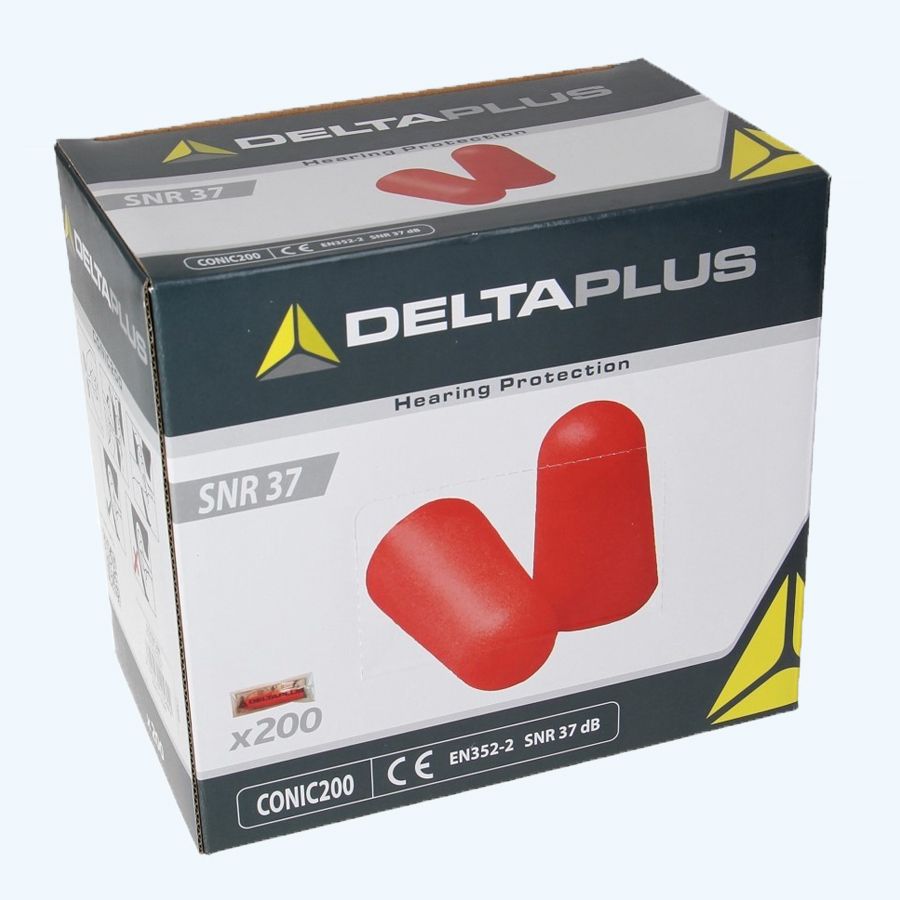 Dispenserdoos wegwerp oordoppen rood (200 paar) Dispenserdoos wegwerp oordoppen rood (200 paar)