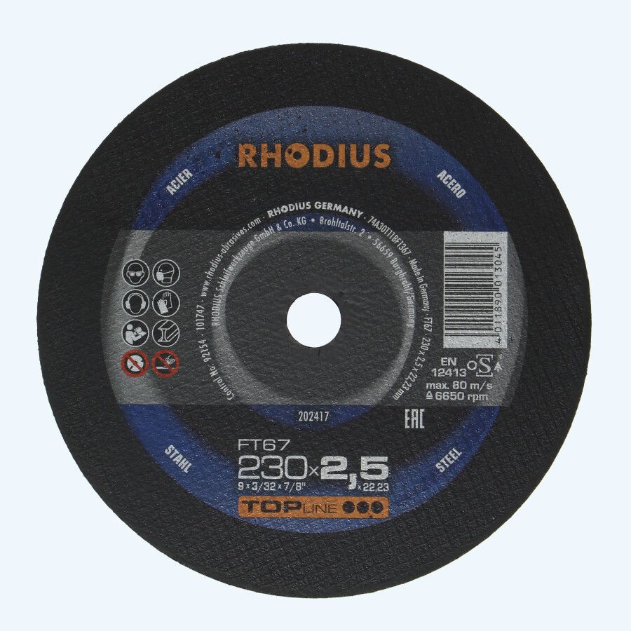 Doorslijpschijf METAAL 230 x 2,5 x 22,23 mm (Rhodius) Doorslijpschijf METAAL 230 x 2,5 x 22,23 mm (Rhodius)