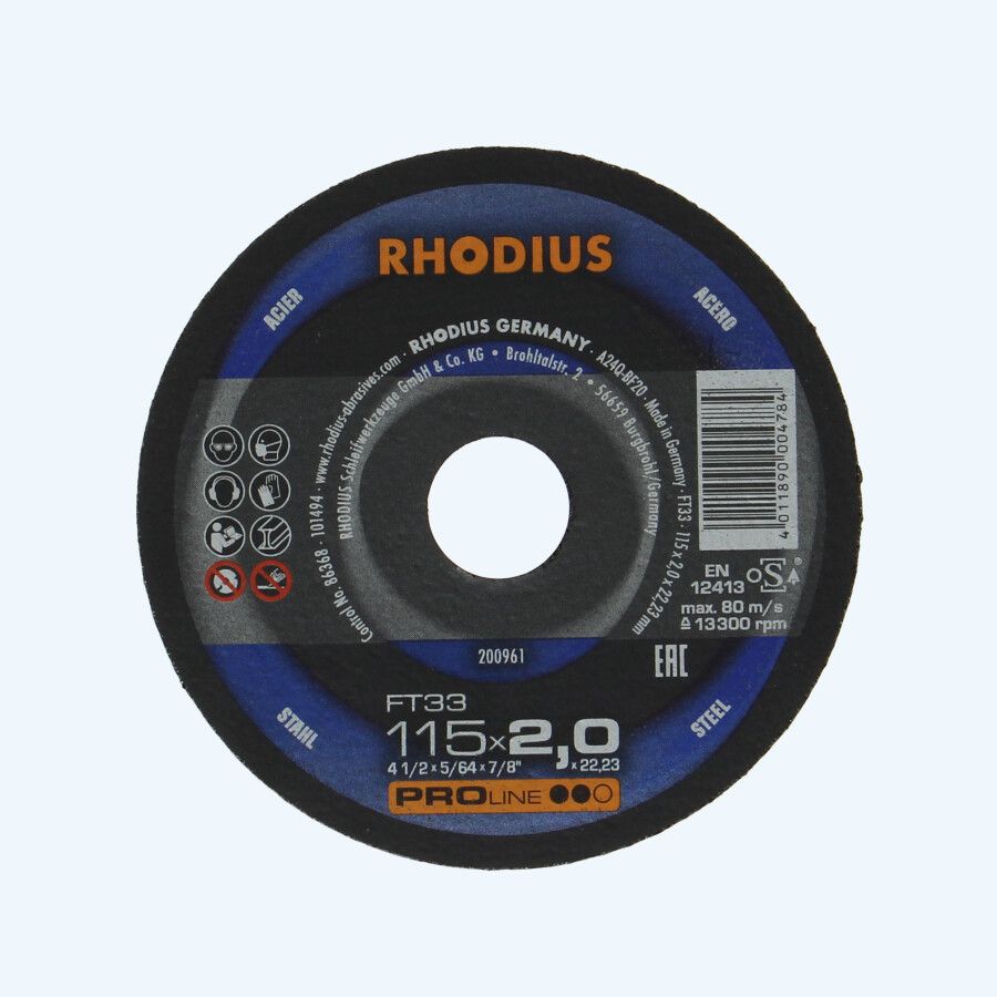 Doorslijpschijf METAAL 115 x 2,0 x 22,23 mm (Rhodius) Doorslijpschijf METAAL 115 x 2,0 x 22,23 mm (Rhodius)