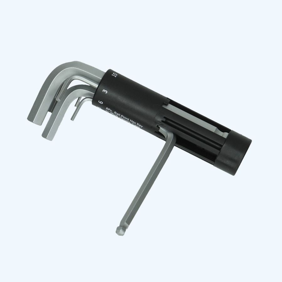 8-delige inbussleutelset in kunststof houder balkop KORT 8-delige inbussleutelset in kunststof houder balkop KORT