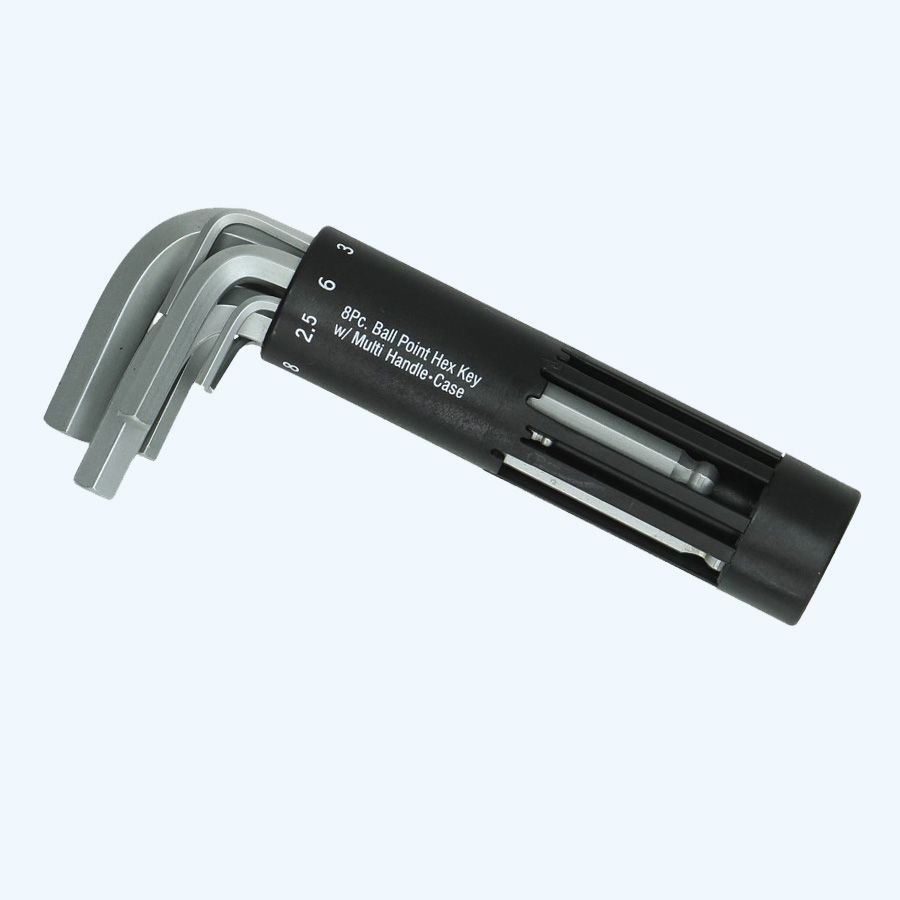 8-delige inbussleutelset in kunststof houder balkop KORT 8-delige inbussleutelset in kunststof houder balkop KORT