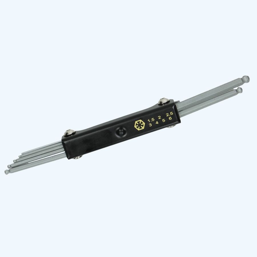 Inbussleutelset zakmesmodel balkop 7-delig Inbussleutelset zakmesmodel balkop 7-delig