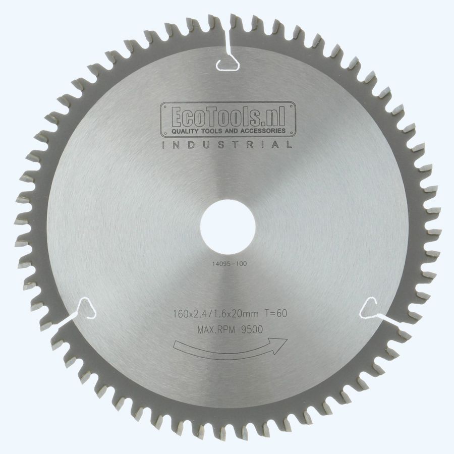 HM-zaagblad Industrial 160 x 20 mm T=60 (vlak-daktand) HM-zaagblad Industrial 160 x 20 mm T=60 (vlak-daktand)