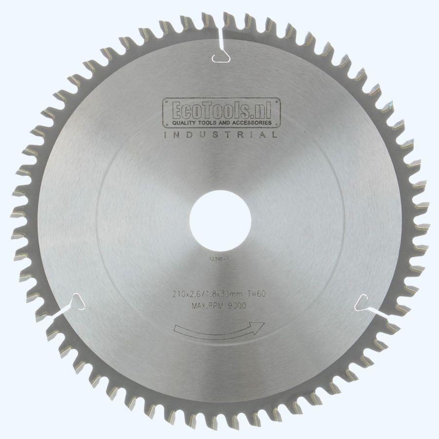 HM-zaagblad Industrial 210 x 30 mm T=60 (vlak-daktand) HM-zaagblad Industrial 210 x 30 mm T=60 (vlak-daktand)