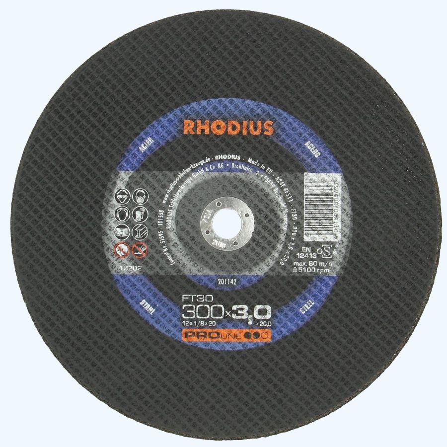 Doorslijpschijf METAAL 300 x 3,0 x 20,0 mm (Rhodius) Doorslijpschijf METAAL 300 x 3,0 x 20,0 mm (Rhodius)