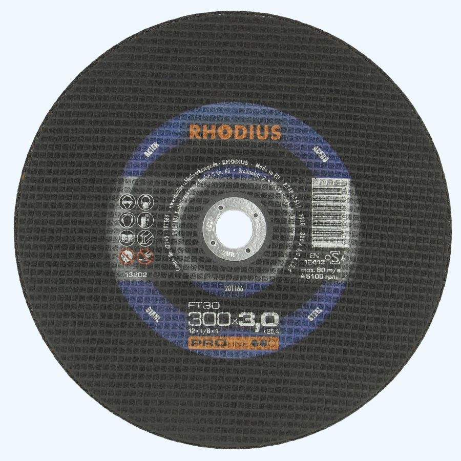 Doorslijpschijf METAAL 300 x 3,0 x 25,4 mm (Rhodius) Doorslijpschijf METAAL 300 x 3,0 x 25,4 mm (Rhodius)