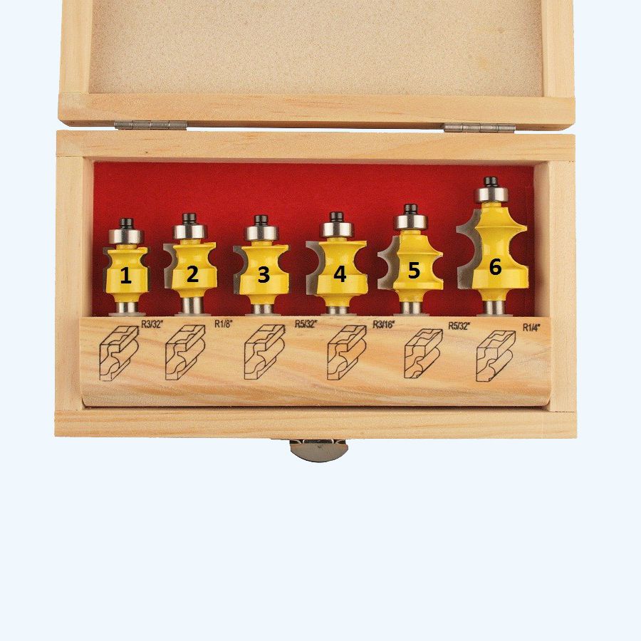 HM 6-delige halfholprofielfreesset HM 6-delige halfholprofielfreesset