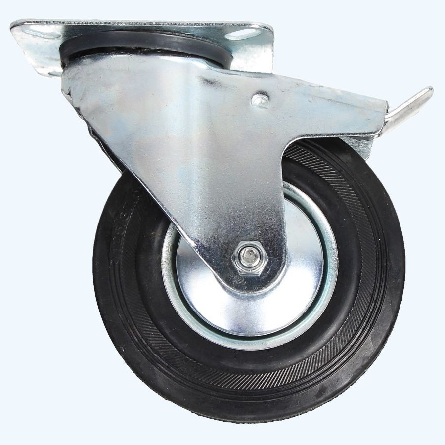 Zwenkwiel RMZ met rem 125 mm 120 kg Zwenkwiel RMZ met rem 125 mm 120 kg