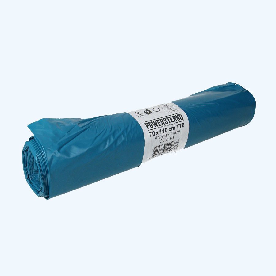20 stuks LDPE afvalzakken op rol 70 x 110 cm, 120 liter 20 stuks LDPE afvalzakken op rol 70 x 110 cm, 120 liter