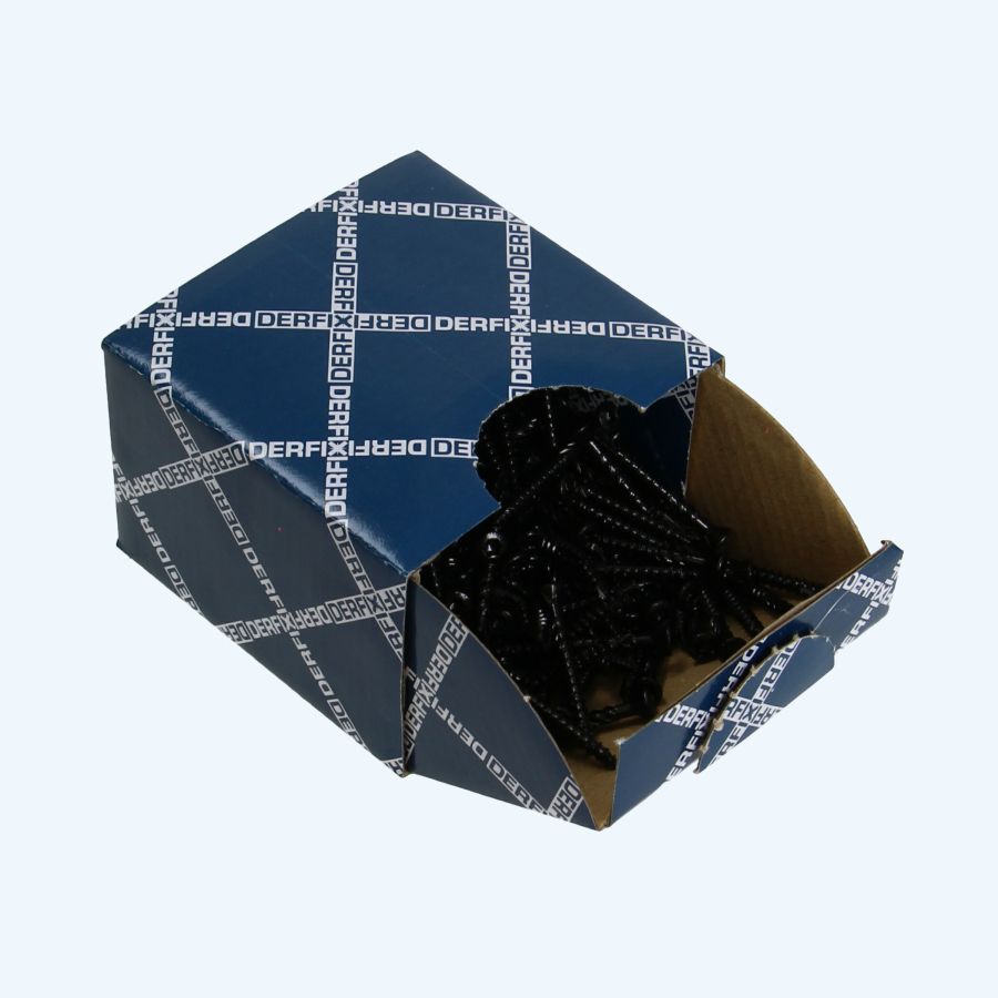 100 stuks RVS 410 potdekselschroeven zwart 5,0 x 70 mm 100 stuks RVS 410 potdekselschroeven zwart 5,0 x 70 mm