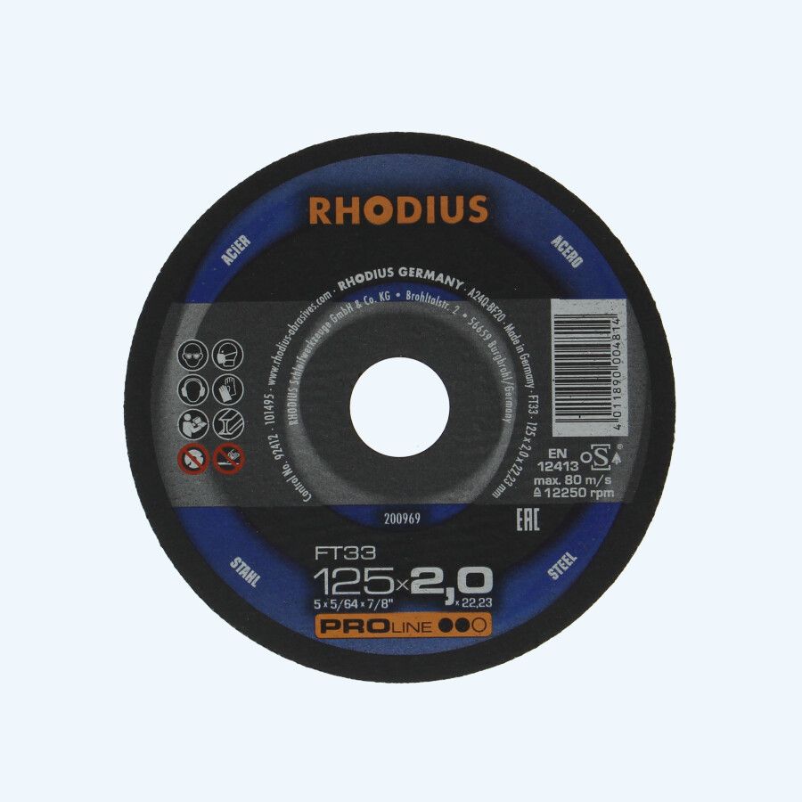 Doorslijpschijf METAAL 125 x 2,0 x 22,23 mm (Rhodius) Doorslijpschijf METAAL 125 x 2,0 x 22,23 mm (Rhodius)