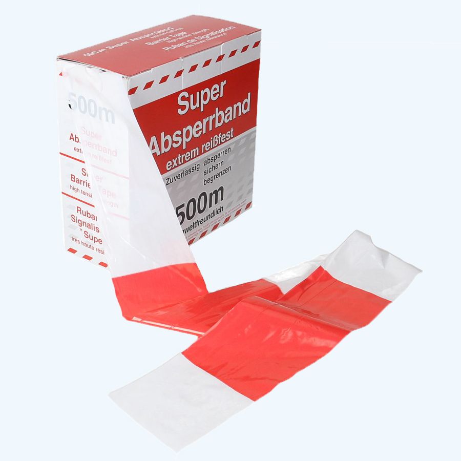 Afzetlint rood/wit 80 mm x 500 meter Afzetlint rood/wit 80 mm x 500 meter